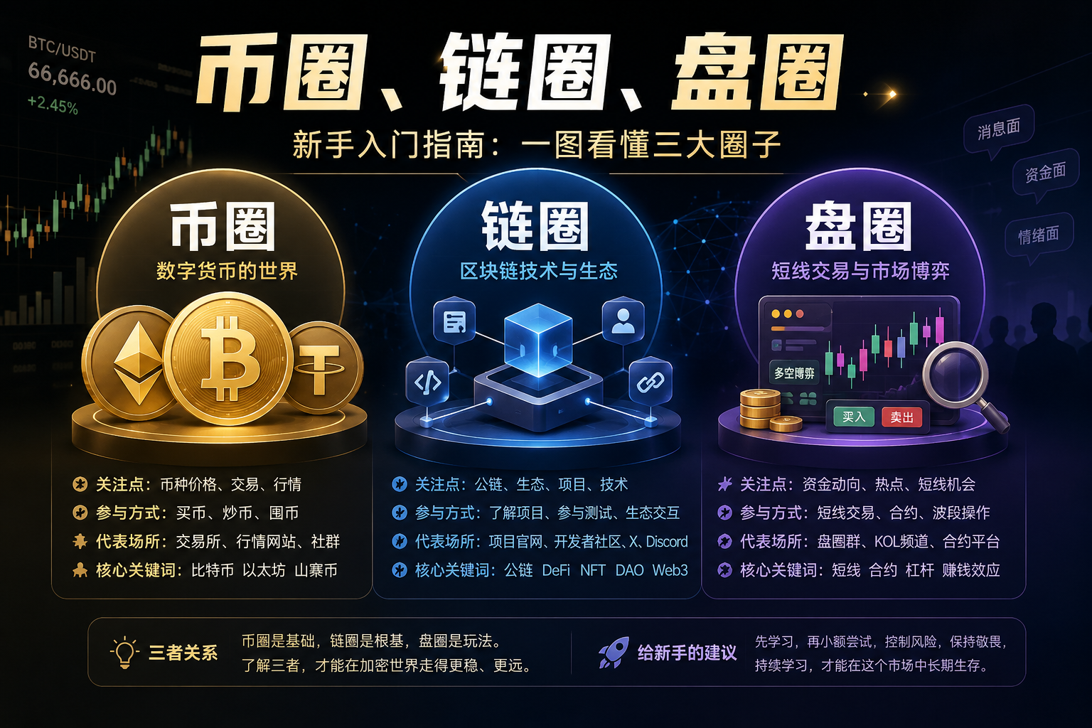 币圈链圈盘圈新手认知指南封面
